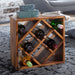 Weinregal WL5.673 Sheesham Massivholz 40x40x25cm Holzregal 8 Flaschen | Kleines Flaschenregal Standregal schmal | Design Getränkehalter Holz | Weinflaschenhalter stehend massiv | Regal - Industrieelinhuis.nl