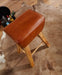 Barhocker Turnbock 43x75x43 cm Mango Massivholz / Echtleder | Design Barstuhl Braun | Lederhocker ohne Lehne | Country Hocker Tresenstuhl - Industrieelinhuis.nl