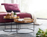 Couchtisch 2er Set Gold / Schwarz Metall Hammerschlag Satztisch Rund | Sofatisch abnehmbares Tablett | Tabletttisch Sofa 2 teilig Modern | Runder Beistelltisch - Industrieelinhuis.nl