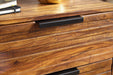 Nachtkonsole NISHAN 60 x 60 x 40 cm Sheesham Beistelltisch | Design Nachtkommode Boxspringbett | Nachttisch mit Schubladen | Beistellschrank mit Stauraum | Nachttischkästchen hoch - Industrieelinhuis.nl
