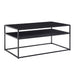 Couchtisch 100x60x45 cm Metall Wohnzimmertisch Industrial Schwarz | Sofatisch Stahl mit Stauraum | Loungetisch mit Ablagefach | Kaffeetisch Beistelltisch Eckig - Industrieelinhuis.nl