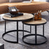 Salontafel set van 2 | Mangohout - Zwart onderstel | Ø 60 / 44 cm