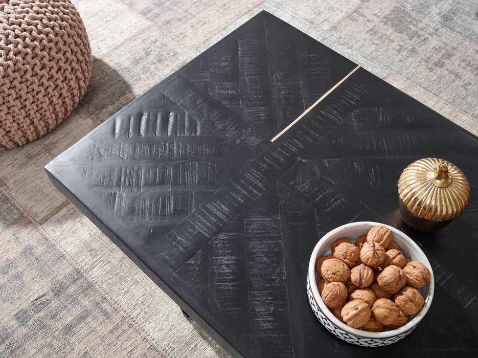 Couchtisch 100x50x40 cm Sofatisch Mango Massivholz Wohnzimmertisch Schwarz | Design Stubentisch Modern Rechteckig | Holztisch Kaffeetisch Metall | Tisch Wohnzimmer - Industrieelinhuis.nl