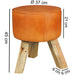 Design Sitzhocker WL5.102 Holz 37x45x37 cm Modern Fußhocker Rund | Turnbock Lederhocker Holzbeine | Kleiner Hocker Massivholz mit Leder Gepolstert  | Holzhocker mit Echtleder Braun - Industrieelinhuis.nl