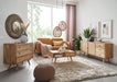 Design Sideboard 140x75x40 cm Mango Massivholz | Kommode 3 Schubladen | Hoher Kommodenschrank Holz Massiv | Standschrank Wohnzimmer | 2 Türfächer - Industrieelinhuis.nl