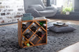 Weinregal WL5.673 Sheesham Massivholz 40x40x25cm Holzregal 8 Flaschen | Kleines Flaschenregal Standregal schmal | Design Getränkehalter Holz | Weinflaschenhalter stehend massiv | Regal - Industrieelinhuis.nl