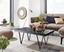 Couchtisch 100x50x40 cm Sofatisch Mango Massivholz Wohnzimmertisch Schwarz | Design Stubentisch Modern Rechteckig | Holztisch Kaffeetisch Metall | Tisch Wohnzimmer - Industrieelinhuis.nl