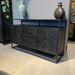 Sidetable Dressoir Kast Jax Visgraat Industrieel Design | Zwart Mangohout en Staal | 150x45x90cm - Industrieelinhuis.nl