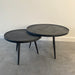 Salontafel set rond Industrieel Design | Mangohout Staal | 58-76cm - Industrieelinhuis.nl