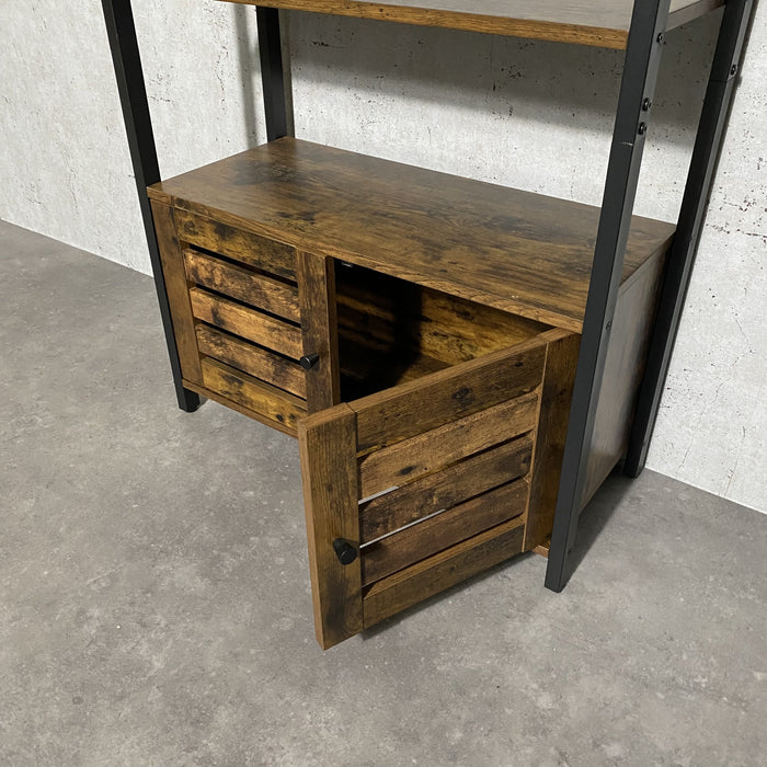 Schappenkast / Boekenkast Industrieel Design | Houtlook en Staal | 70x30x121,5cm - Industrieelinhuis.nl