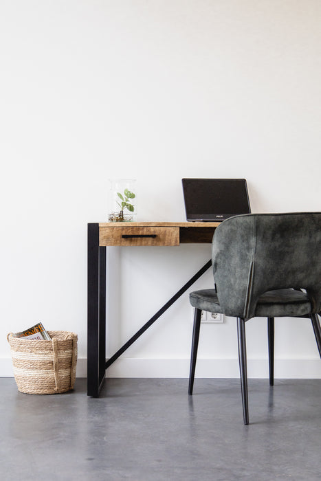 Bureau / werktafel Industrieel Design | Mangohout en Staal | 140x40x78cm - Industrieelinhuis.nl