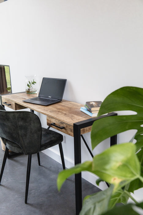 Bureau / werktafel Industrieel Design | Mangohout en Staal | 140x40x78cm - Industrieelinhuis.nl