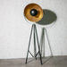 Vloerlamp / Driepoot - Studiolamp Industrieel Design | Zwart met Goud | 180cm - Industrieelinhuis.nl