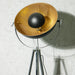 Vloerlamp / Driepoot - Studiolamp Industrieel Design | Zwart met Goud | 180cm - Industrieelinhuis.nl