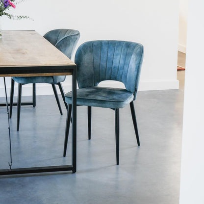 Eetkamer Stoel Amalia Industrieel Design | Velvet Antraciet - Industrieelinhuis.nl