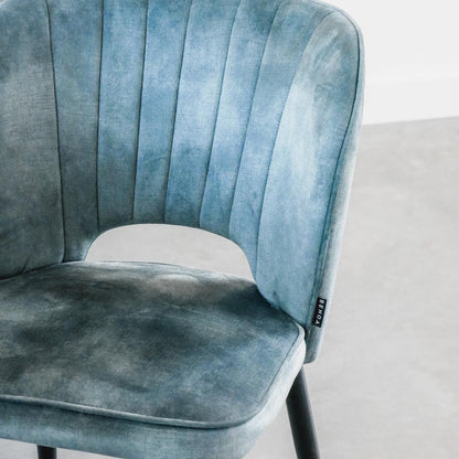 Eetkamer Stoel Amalia Industrieel Design | Velvet Antraciet - Industrieelinhuis.nl