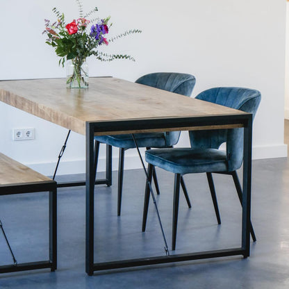 Eetkamer Stoel Amalia Industrieel Design | Velvet Antraciet - Industrieelinhuis.nl