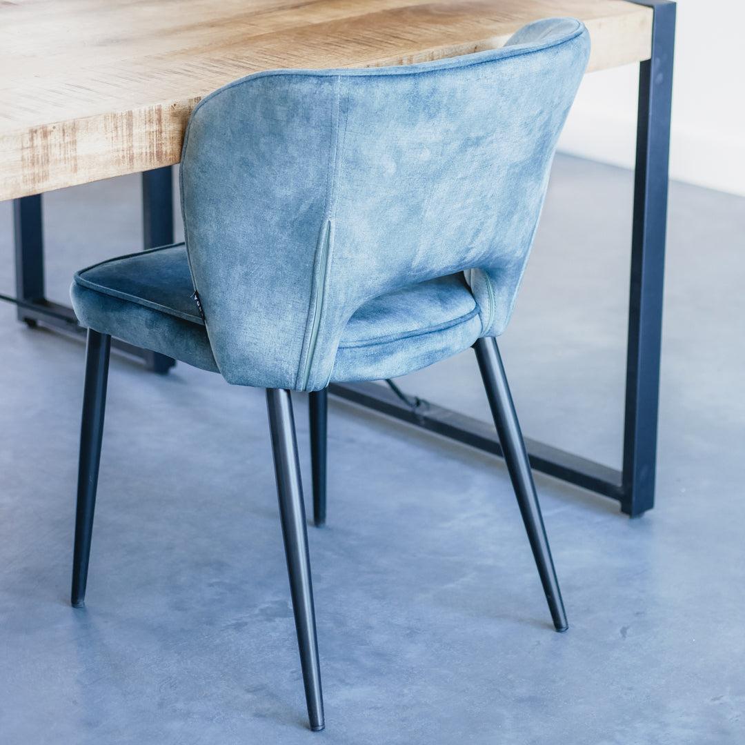 Eetkamer Stoel Amalia Industrieel Design | Velvet Antraciet - Industrieelinhuis.nl