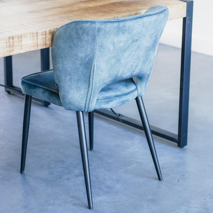 Eetkamer Stoel Amalia Industrieel Design | Velvet Antraciet - Industrieelinhuis.nl