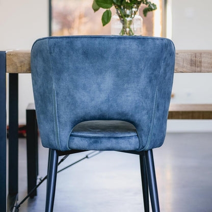 Eetkamer Stoel Amalia Industrieel Design | Velvet Antraciet - Industrieelinhuis.nl