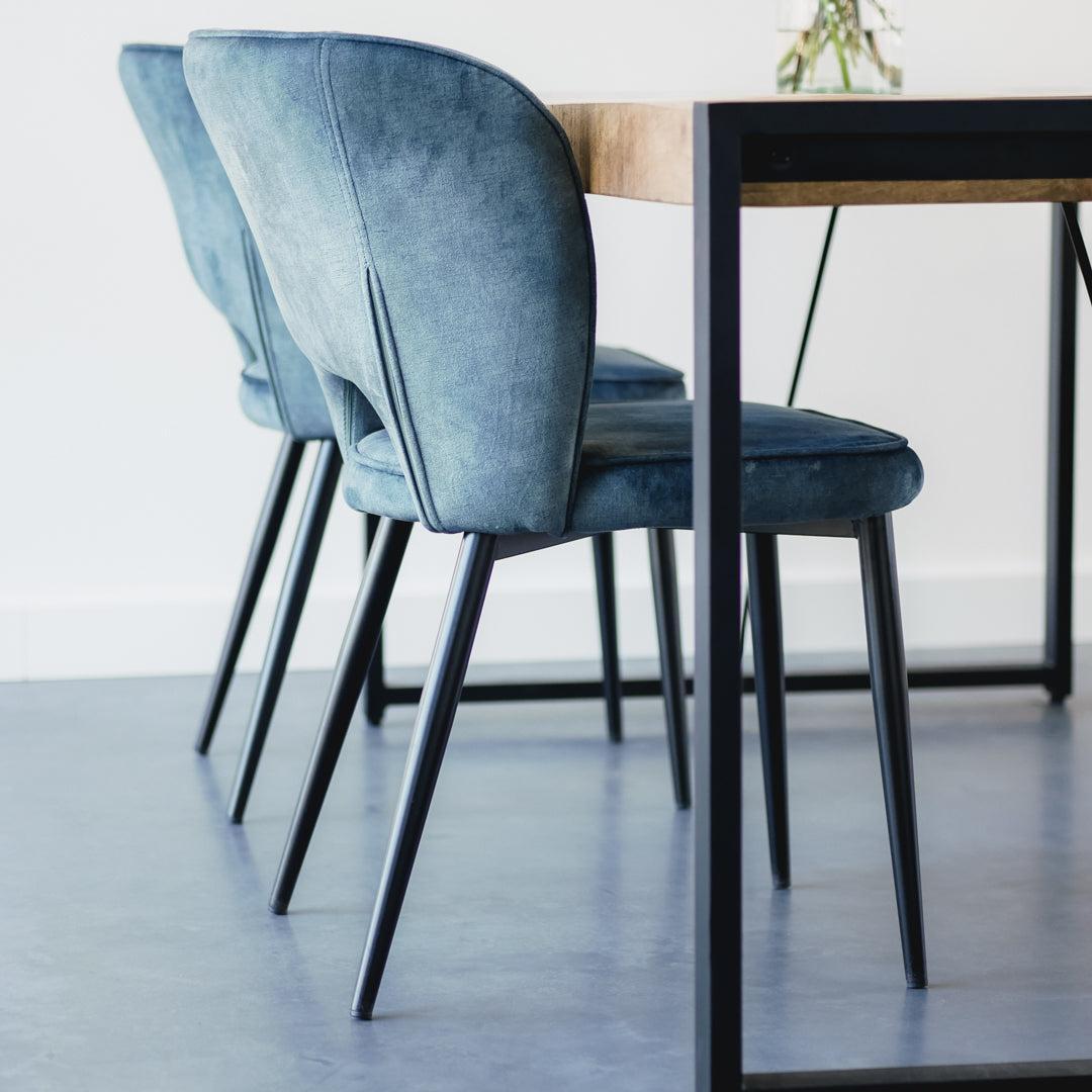 Eetkamer Stoel Amalia Industrieel Design | Velvet Antraciet - Industrieelinhuis.nl