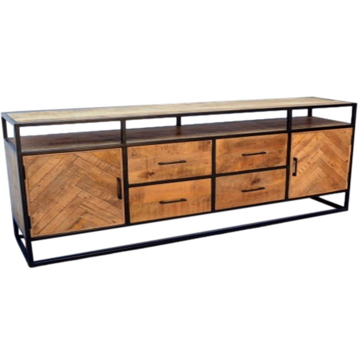 Sidetable Dressoir Kast Jax Industrieel Design | Mangohout en Staal | 200x45x90cm - Industrieelinhuis.nl