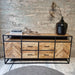 Sidetable Dressoir Kast Jax Visgraat Industrieel Design | Mangohout en Staal | 200x45x90cm - Industrieelinhuis.nl