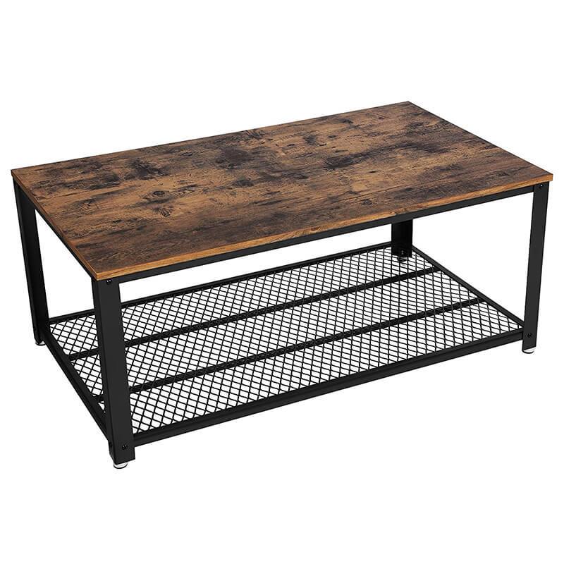 Salontafel Industrieel Design | Houtlook en Staal | 106,2x60,2x45cm - Industrieelinhuis.nl