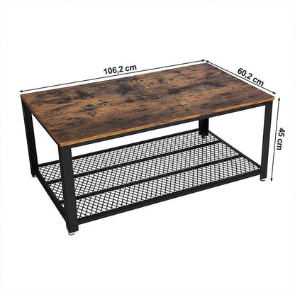 Salontafel Industrieel Design | Houtlook en Staal | 106,2x60,2x45cm