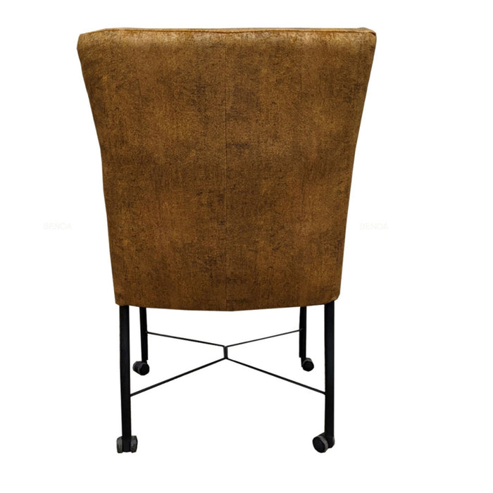 Eetkamer Stoel London Industrieel Design | Microvezel Goud (Suede look) - Industrieelinhuis.nl