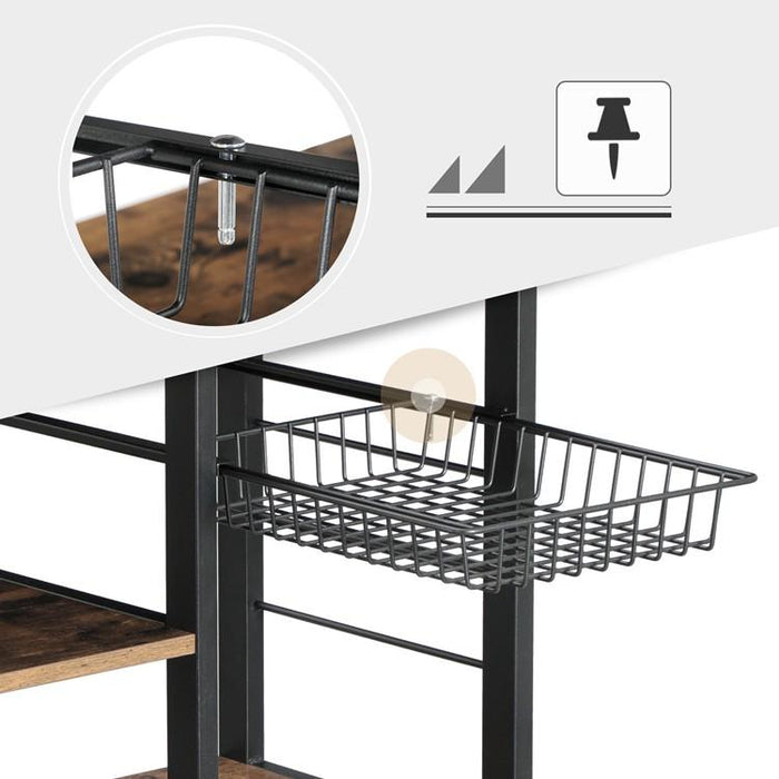 Opbergrek keuken Industrieel Design | Houtlook en Staal | 90x40x84cm - Industrieelinhuis.nl