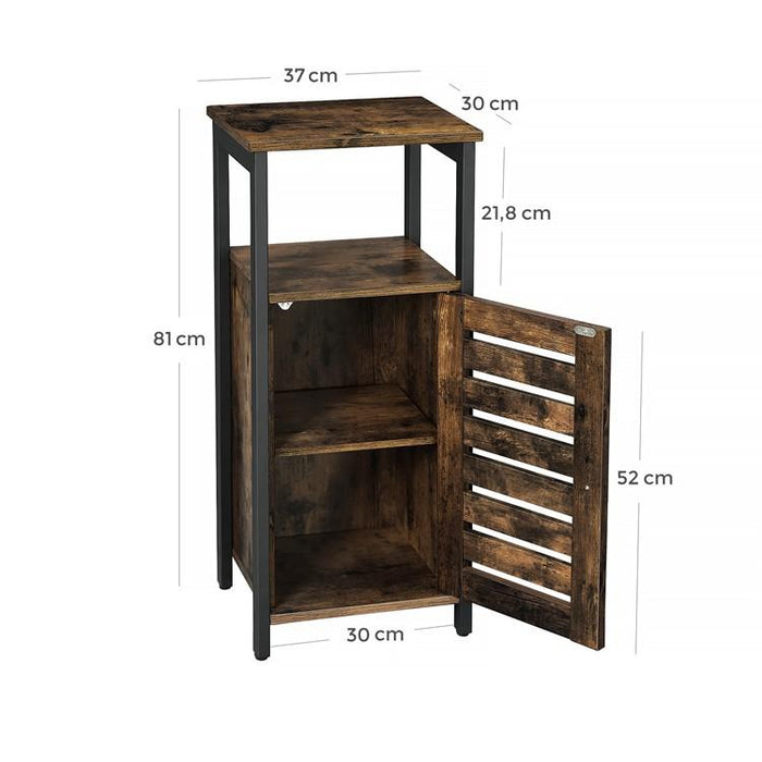 Smal staand kastje Industrieel Design | Houtlook en Staal | 37x30x81cm - Industrieelinhuis.nl