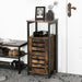 Smal staand kastje Industrieel Design | Houtlook en Staal | 37x30x81cm - Industrieelinhuis.nl