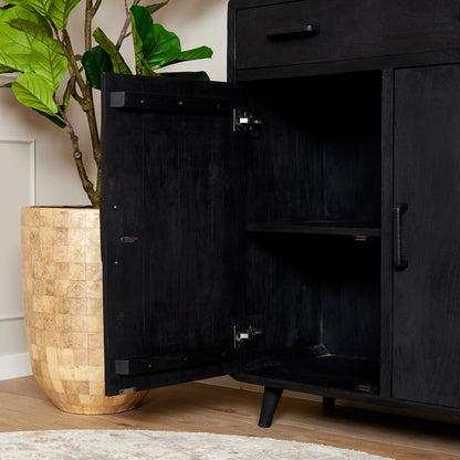 Kabinet kast Omaha Black | 100 cm - Industrieelinhuis.nl